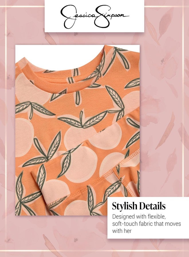 Jessica Simpson Baby Girls Shorts Set - 2 Piece Short Sleeve Top and Matching Cotton Biker Shorts for Infants & Toddlers, Size 3T, Orange - Image 3