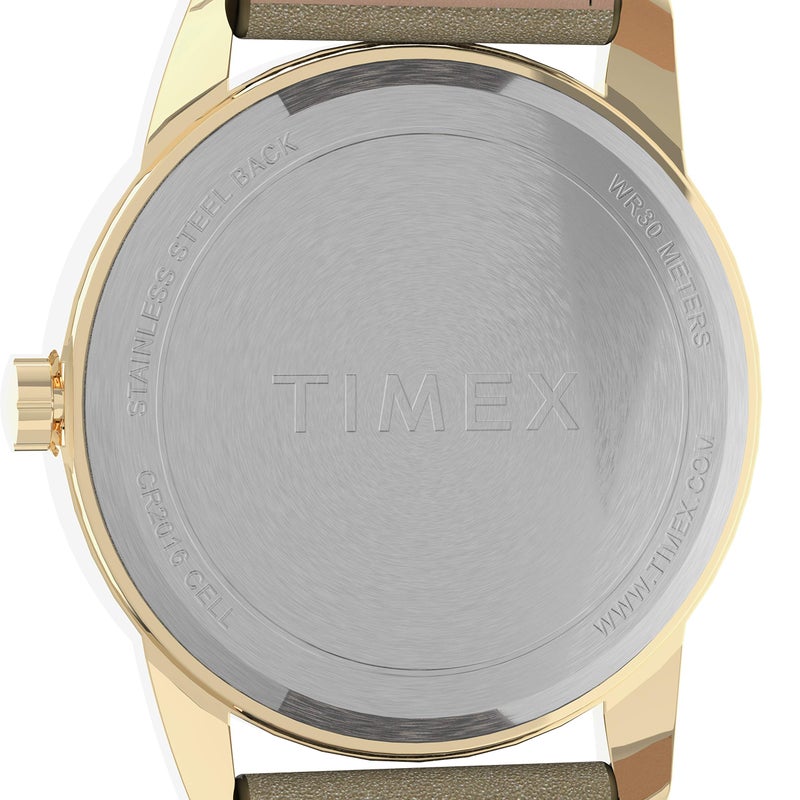Timex Women's Easy Reader 38mm Watch â€“ Gold-Tone Case Cream Dial with Light Gold-Tone Leather Strap