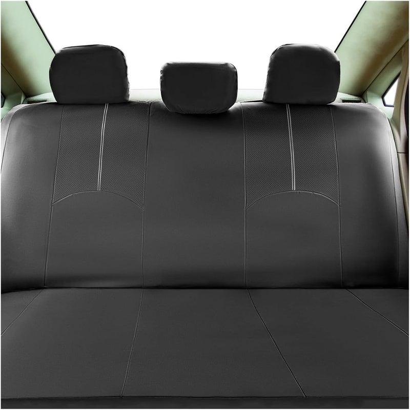 Car Seat Cover Set Breathable PU Vehicle Seat Cushion Full Surround Cover Compatible with Car Full Protection Pad Fit 5-Seat Auto(SN-1702-9PCS-GY) - Image 4