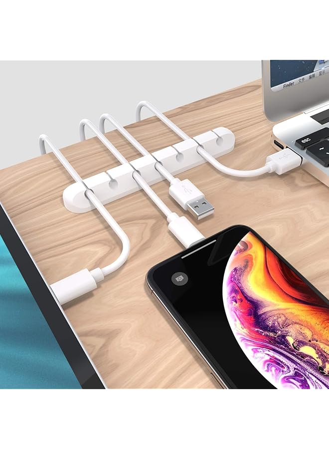 إيروريكس مجموعة من 3 مشابك حامل الكابلات لإدارة الكابلات ومنظم الكابلات ذاتية اللصق لسطح المكتب وكابل شحن USB وطاولة بجانب السرير وكابل الطاقة وكابل الماوس وسلك الكمبيوتر الشخصي والمكتب والمنزل - Image 2