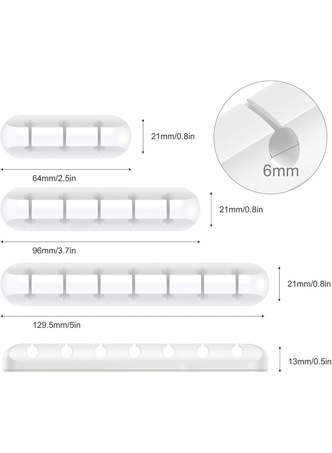 إيروريكس مجموعة من 3 مشابك حامل الكابلات لإدارة الكابلات ومنظم الكابلات ذاتية اللصق لسطح المكتب وكابل شحن USB وطاولة بجانب السرير وكابل الطاقة وكابل الماوس وسلك الكمبيوتر الشخصي والمكتب والمنزل - Image 3