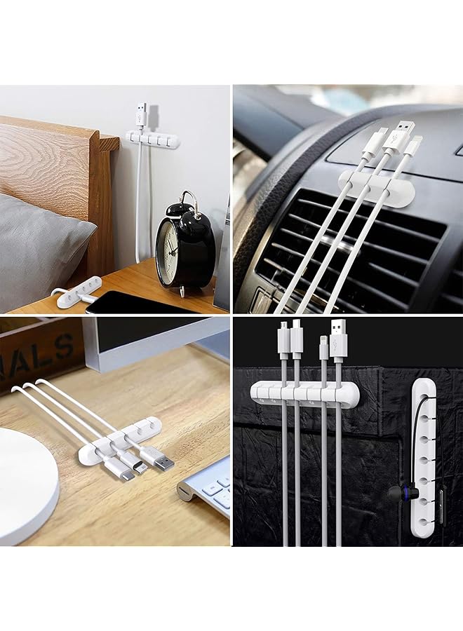 إيروريكس مجموعة من 3 مشابك حامل الكابلات لإدارة الكابلات ومنظم الكابلات ذاتية اللصق لسطح المكتب وكابل شحن USB وطاولة بجانب السرير وكابل الطاقة وكابل الماوس وسلك الكمبيوتر الشخصي والمكتب والمنزل - Image 5