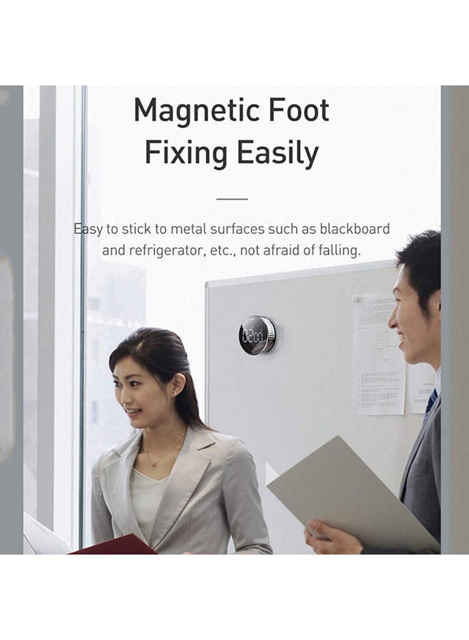 NIBEMINENT Magnetic Heyo Rotation Countdown Timer Kitchen LCD Digital Timer, Good Timing Helper for Home and Work Scenarios Black 7.80x7.80x2.75cm - Image 4