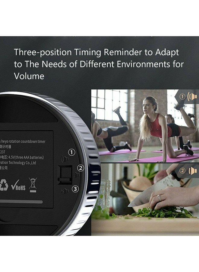 NIBEMINENT Magnetic Heyo Rotation Countdown Timer Kitchen LCD Digital Timer, Good Timing Helper for Home and Work Scenarios Black 7.80x7.80x2.75cm - Image 2