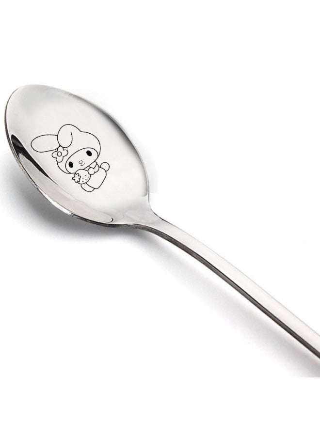 Classic Gift Cute Cartoon Pattern Stetney Donald Duck Bear Mickey Mouse Stainless Steel Spoon Ice-cream Spoon-Specifications:1#  - Image 5