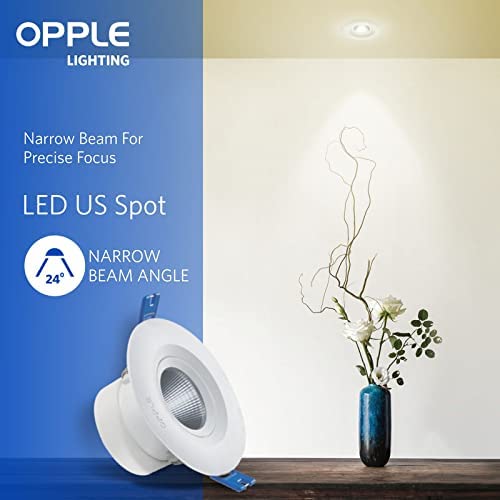 OPPLE US LED Spot Light Round Panel Deep Junction Conceal Box Down Lights 4Watt Cool White 6000K Pack of 4 - Image 3