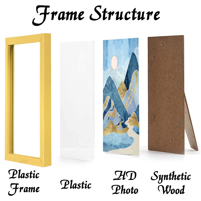 keibiubu Gold Picture Frame  8x11 Picture Frame for Photo Poster Canvas Certificate Document Display Horizontally or Vertically High Transparent Wall Gallery(Size 8 x 11 inches) - Image 2