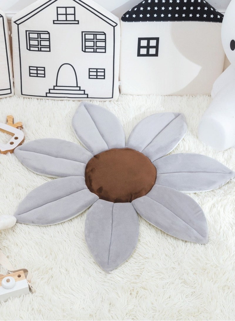 Beauenty Incredibly Soft Floral Foam Bath Mat Lightweight Portable For Kids Grey - Image 2