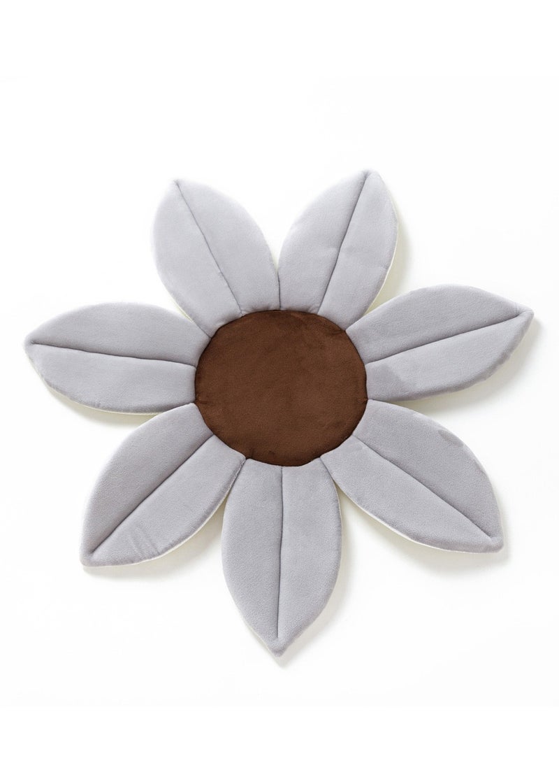 Beauenty Incredibly Soft Floral Foam Bath Mat Lightweight Portable For Kids Grey - Image 1