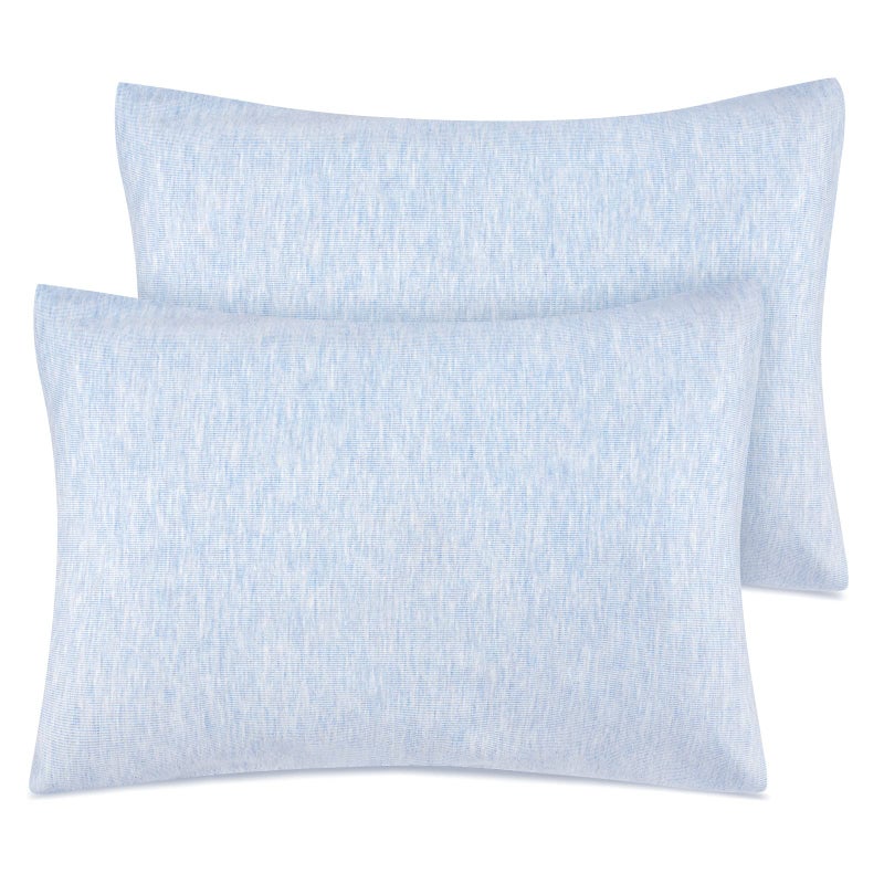 Zenssia Organic Cotton Toddler PillowcaseTravel Pillowcase Pack of 2 Set 13x18 Inches with Envelope Closure Soft Breathable Baby Pillow Case Cover Solid Blue