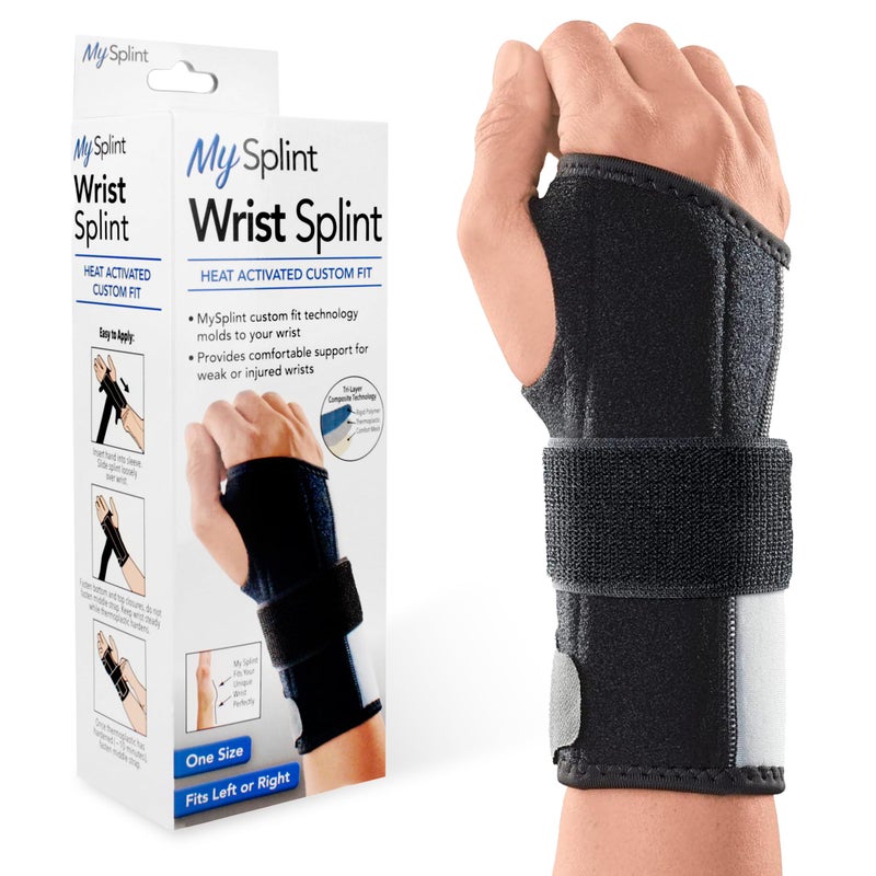 MySplint CustomFit Wrist Splint HeatActivated Moldable Thermoplastic Support Comfortable and Adjustable for Custom Recovery One Size Fits All