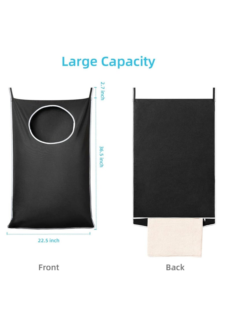 SYOSI Door Hanging Laundry Bag Collapsible Hanging Hamper Bag with Large Opening for Whole Family Dirty clothes Large Size Hanging Laundry Bag Clothes Storager for Space Saving Large Laundry Organizer Bag  - Image 3