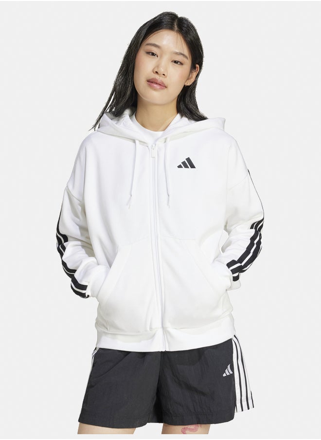 Adidas Essentials 3-Stripes Full-Zip Fleece Hoodie  - Image 1