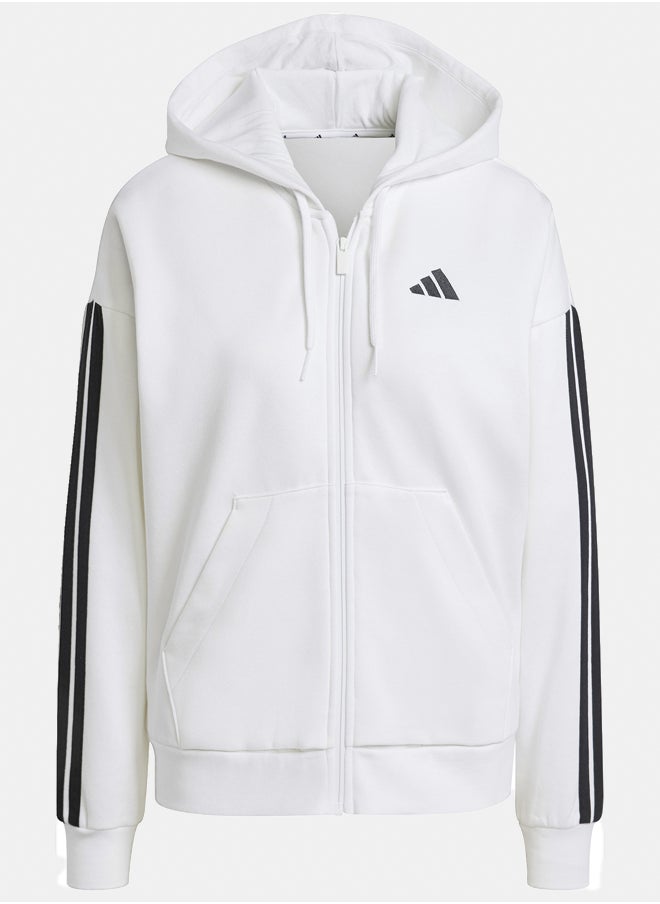 Adidas Essentials 3-Stripes Full-Zip Fleece Hoodie  - Image 2