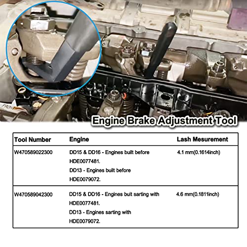 Bestong Engine Brake Adjustment Tool Compatible with Detroit Diesel DD13 DD15 DD16 Alternative to W470589042300 W470589022300 Jake Brake Tools Feeler Gauge - 4.6MM & 4.1MM - Image 4