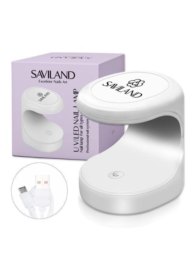 سافي لاند مصباح أظافر ميني UV/LED - مجفف أظافر محمول بقوة 16 واط لطلاء الجل، بوليمر جل وصمغ الأظافر، مصباح معالجة احترافي مدمج للاستخدام المنزلي وأثناء السفر. - Image 2
