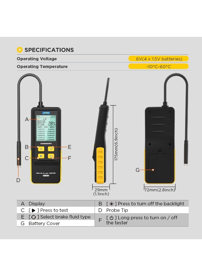 أوتول جهاز اختبار سائل فرامل السيارة AS502 لاختبار محتوى الماء - Image 3