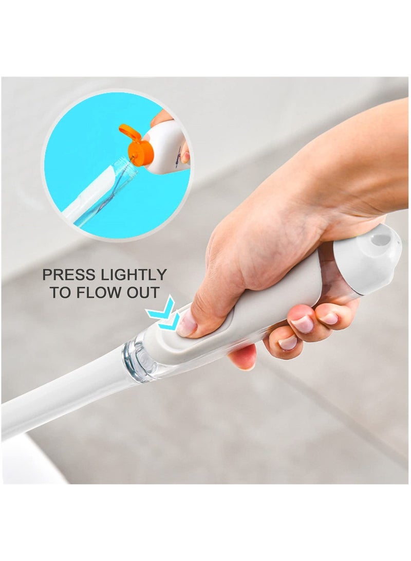 Luckam Silicone Toilet Brush and Holders, Toilet Cleaner with Soap Dispenser Quick Drying Much Convenient for Bathroom Deep Cleaning, White - Image 3