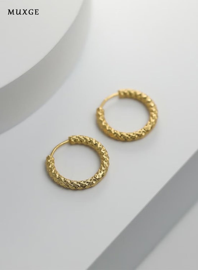 MUXGE Geometric Star Titanium Gold-Plated Earrings – Hypoallergenic Minimalist Luxury Earrings for Everyday Wear - Image 3