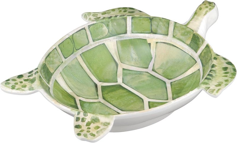 UPware Sea Turtle Shaped Melamine Bowls  Ocean Theme BPAFree Dishwasher Safe for Pasta Salad Snacks and Fruit Green 10 x 775 Inch Set of 4 - Image 1