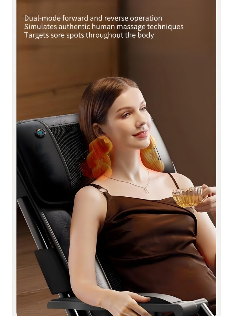 Foldable Heating Full Body Massage Chair Recliner - Shiatsu, Vibration, 3-Temp Heat with Timer, Space Saving Design for Home Office - Image 5