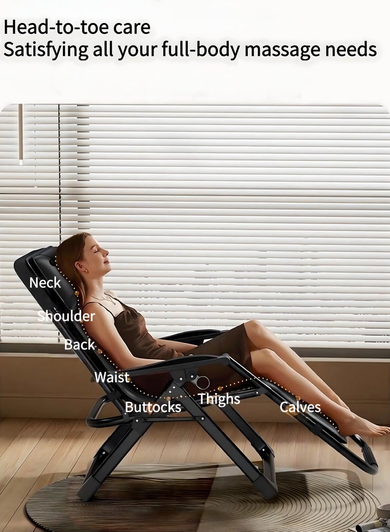 Foldable Heating Full Body Massage Chair Recliner - Shiatsu, Vibration, 3-Temp Heat with Timer, Space Saving Design for Home Office - Image 2