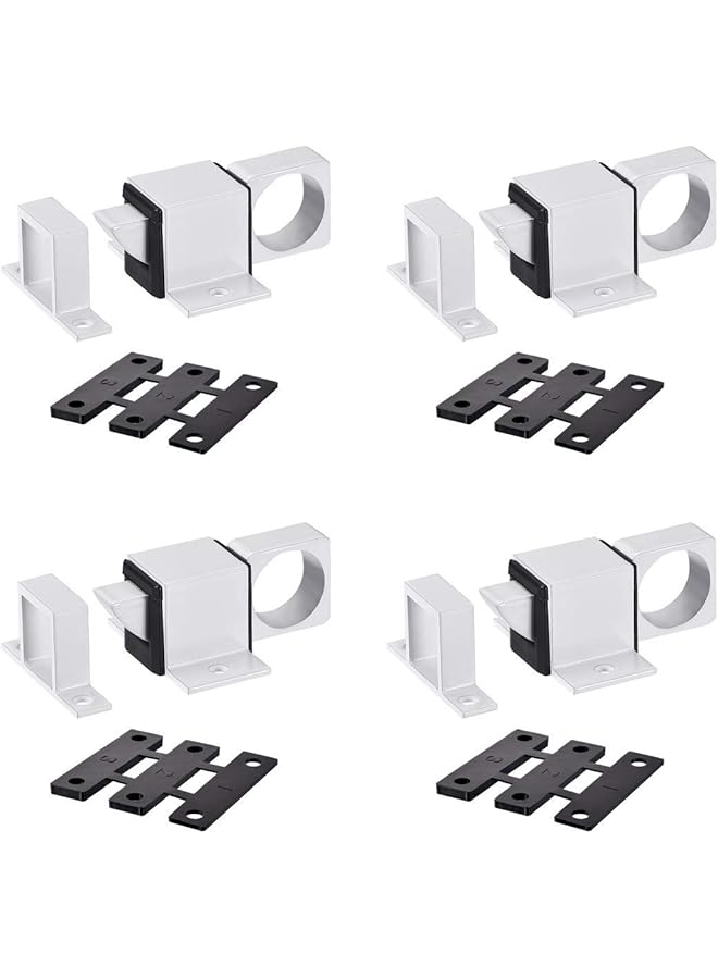 promass Door Bolt Latch, , Aluminum Alloy Security Automatic Window Gate Spring Bounce Lock, 4 Pcs (White) - Image 1