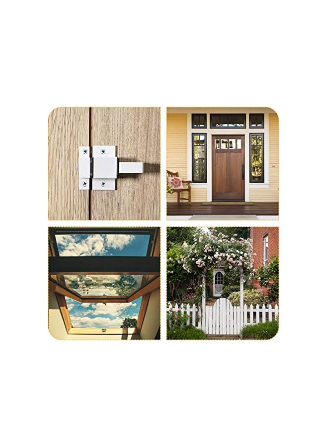 promass Door Bolt Latch, , Aluminum Alloy Security Automatic Window Gate Spring Bounce Lock, 4 Pcs (White) - Image 4