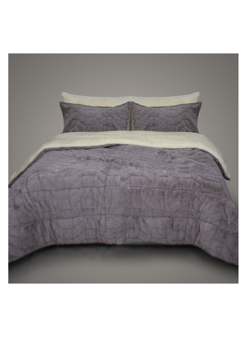 فاميلي بيد لحاف فرو اسباني 3 قطع مقاس 220×240 سم موديل 695 من فاميلي بد - Image 2