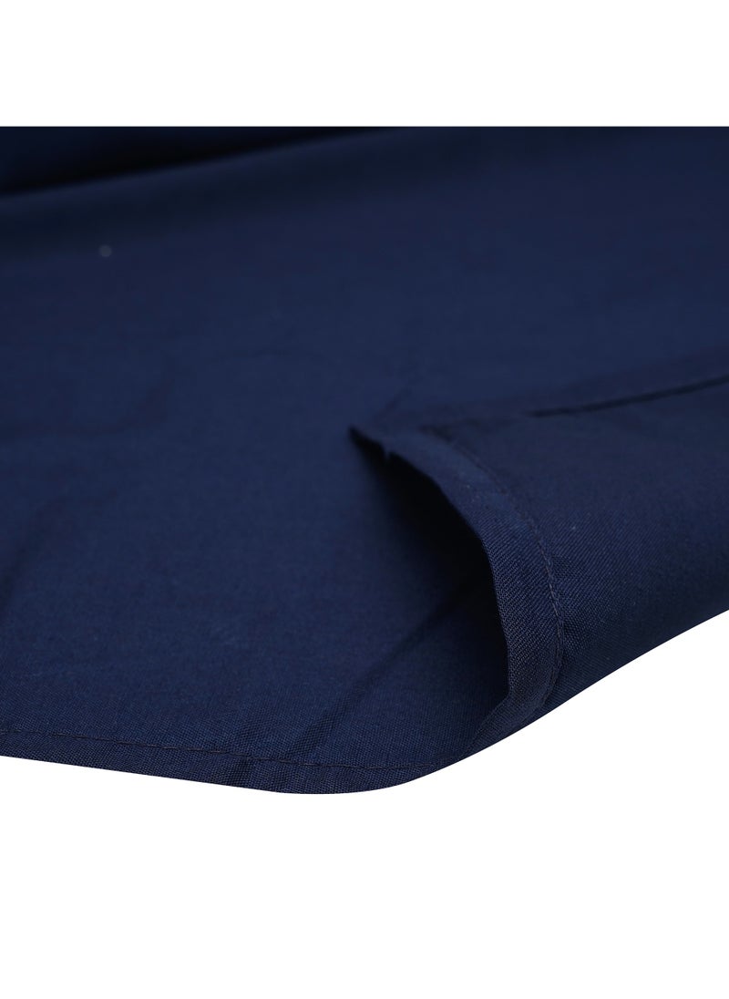 Home-Tex Design 3 Piece Hometex Design King Size Dyed Flat Sheet Set Navy Blue - 1 Flat Sheet (240x260 cm) + 2 Pillow Covers (50x75 cm)  - Image 5