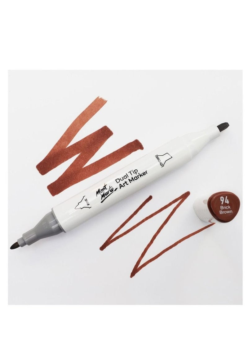 Mont Marte Dual Tip  Premium Art Marker Brick Brown - Image 2