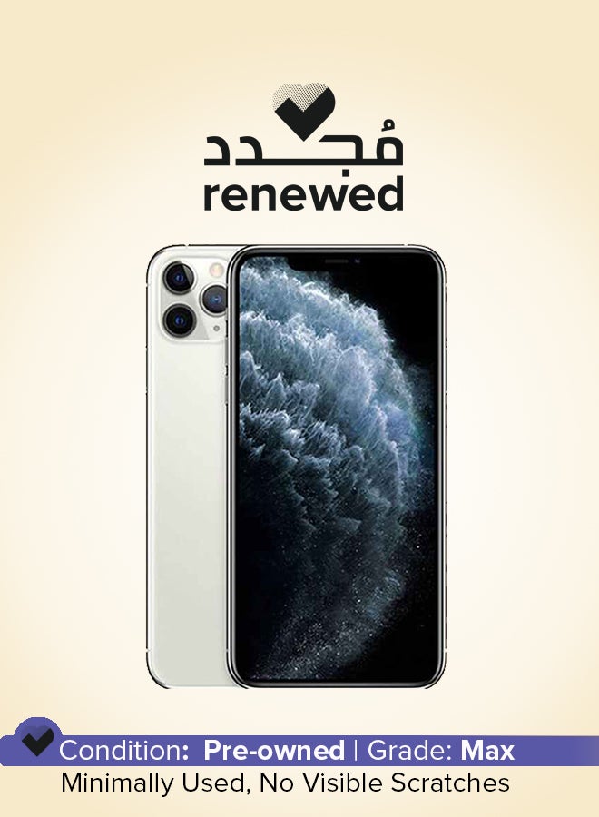 Renewed - iPhone 11 Pro Max 256GB Silver 4G With Facetime - International Version