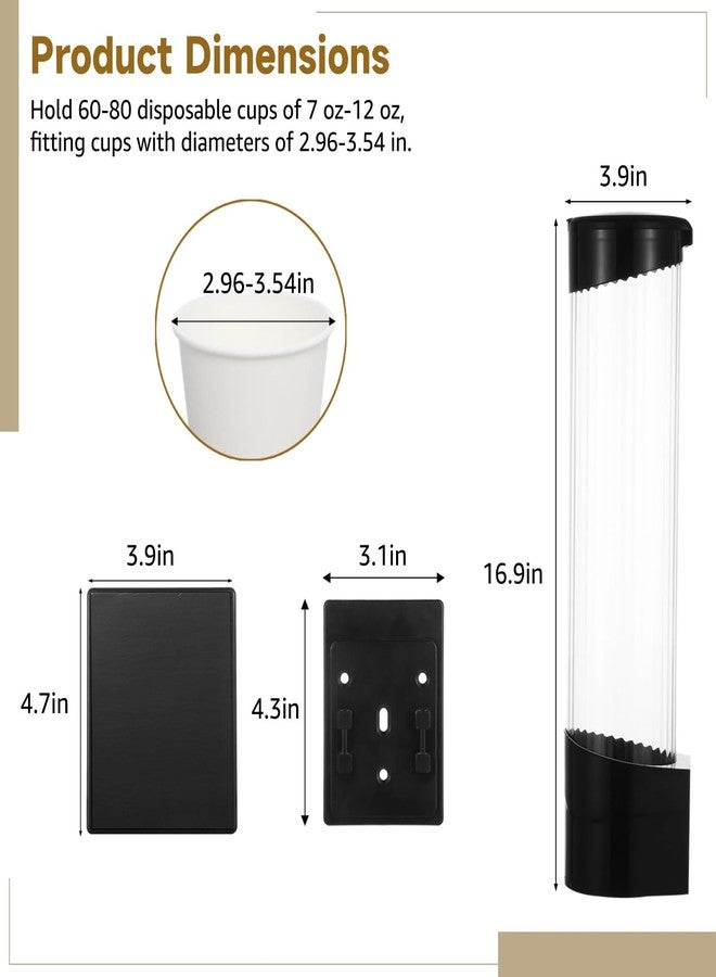 BATTIPAW Wall-Mounted Disposable Cup Dispenser, Pull-Type Plastic Cup Holder with Adhesive, Screws & Adsorbent Plate for Water Cooler, Fits 7 oz-12 oz Cups for Home & Office Use - Image 5