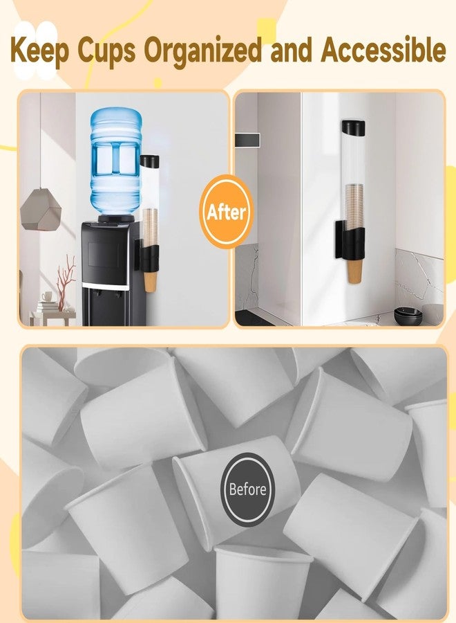 BATTIPAW Wall-Mounted Disposable Cup Dispenser, Pull-Type Plastic Cup Holder with Adhesive, Screws & Adsorbent Plate for Water Cooler, Fits 7 oz-12 oz Cups for Home & Office Use - Image 2