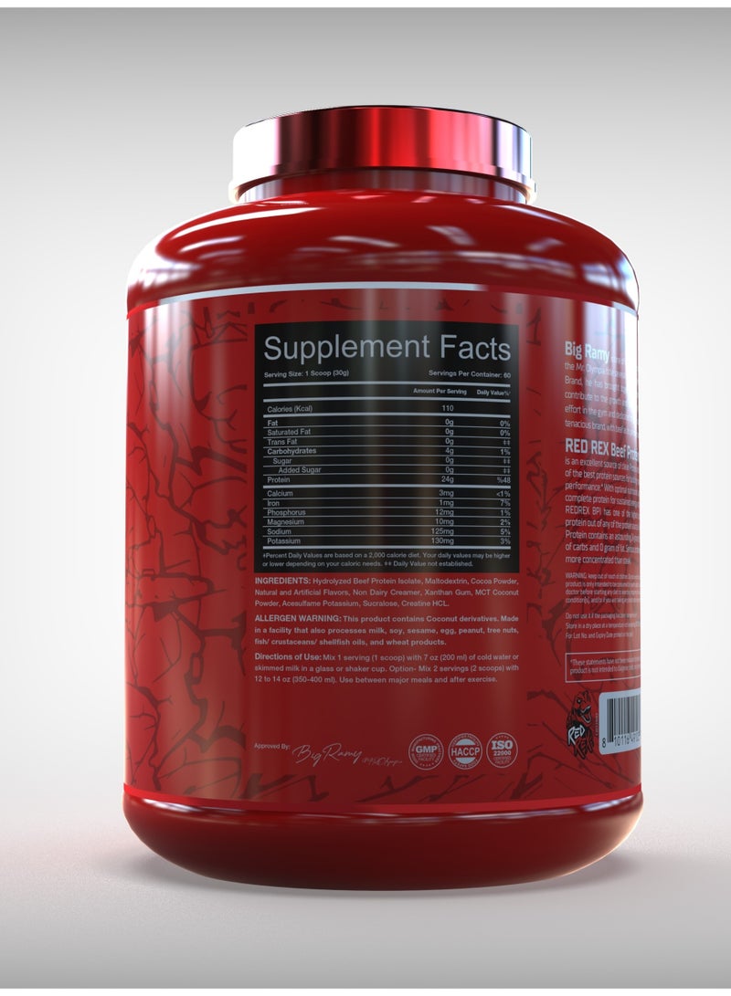 مختبرات رامي الكبرى ريد ريكس -  بيف بروتين أيزوليت - نكهة الشوكولاته - 4رطل - 60 حصة - Image 2