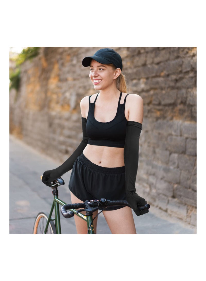 SYOSI 2Pairs Women UV Long Sun Protection Gloves, Touchscreen Arm Sun Driving Gloves UPF 50+ for Outdoor Sports Cycling Summer Supplies,  Long Sleeves Cover Up Sleeves to Cover Arm Sleeves Cooling - Image 4