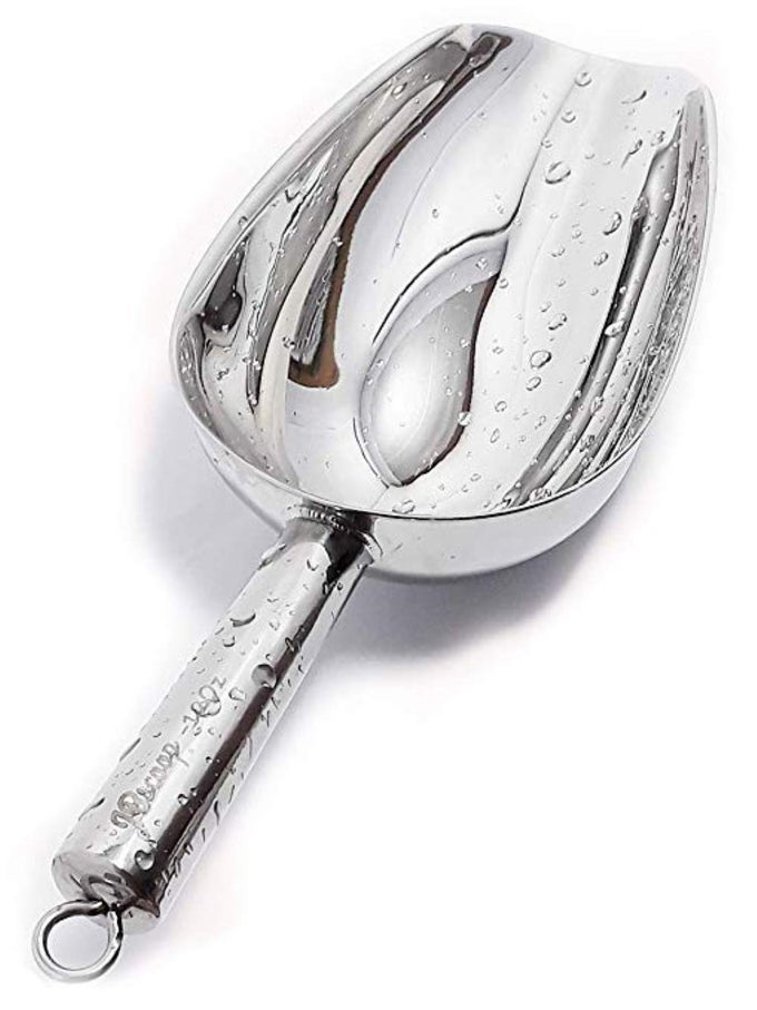 STAINLESS STEEL LARGE ICE SCOOP 113 INCH FEED CANDY POPCORN SUGAR UTILITY SCOOP EASY STORAGE HEAVY DUTY 18 OZ