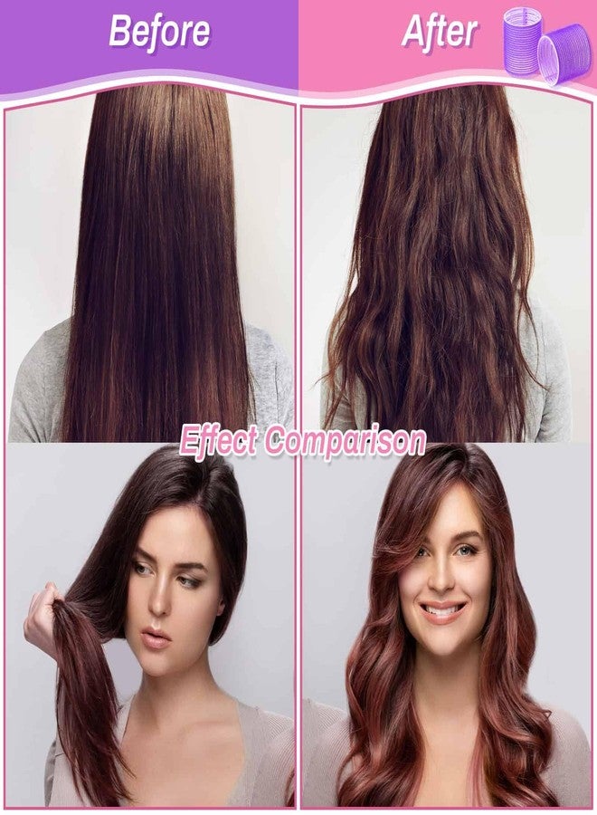 سيليزو مجموعة بكرات الشعر الجامبو من سيليزو - 24 قطعة مع 12 بكرة كبيرة و12 مشبك لإضافة كثافة للشعر الطويل والكثيف (بنفسجي) - Image 5