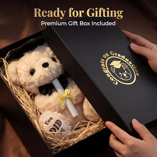 Numyawl 2026 Graduation Bear with Gift Box 8 Inch Plush Teddy Bear for Kindergarten Preschool Graduates Soft Commemorative Keepsake with Cap and Diploma for Class of 2026 - Image 5