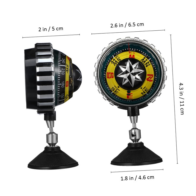 Dashboard Cup Mount Car Compass for Hiking Boating Outdoor Navigation Tool - Image 3