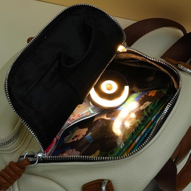 أنكوفو ABS Light for Purse – Sensor Activated LED Bag Lamp | Compact Round Light with Hook for Nursing Bedside Use, Automatic Illumination Accessory for Women’s Handbag Travel or Nighttime Convenience - Image 3
