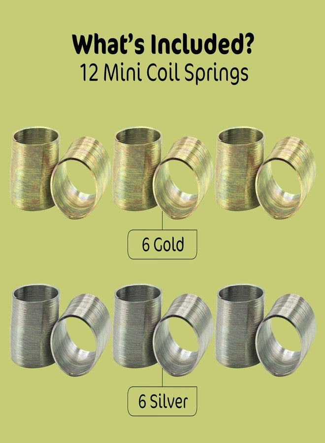 Srenta 1 Inch Mini Metal Coil Spring Silver and Gold Variety Toy, for Parties, Gifts & Birthdays, Pack of 12 - Image 3