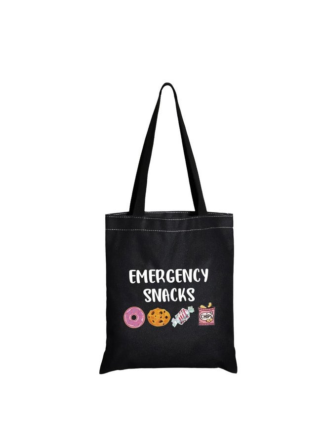 JXGZSO JXGZSO Emergency Snacks Food Storage Bag Foodie Reusable Pouch Food Safe Bag Snack Lover Gift (Emergency snacks shopping black)  - Image 1