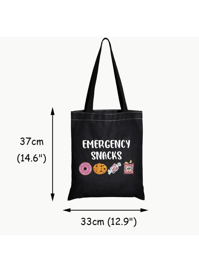 JXGZSO JXGZSO Emergency Snacks Food Storage Bag Foodie Reusable Pouch Food Safe Bag Snack Lover Gift (Emergency snacks shopping black)  - Image 2