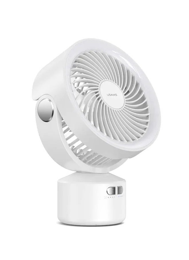 Usams - Multi-functional Fan 4in1 design Outdoor Fan with Adjustable USB Led Soft Light Lamp Creative Mini Outdoor Fan Portable Small Rechargeable Fans & Light 4000mAh With Infrared Remote Controller Fan - Image 1