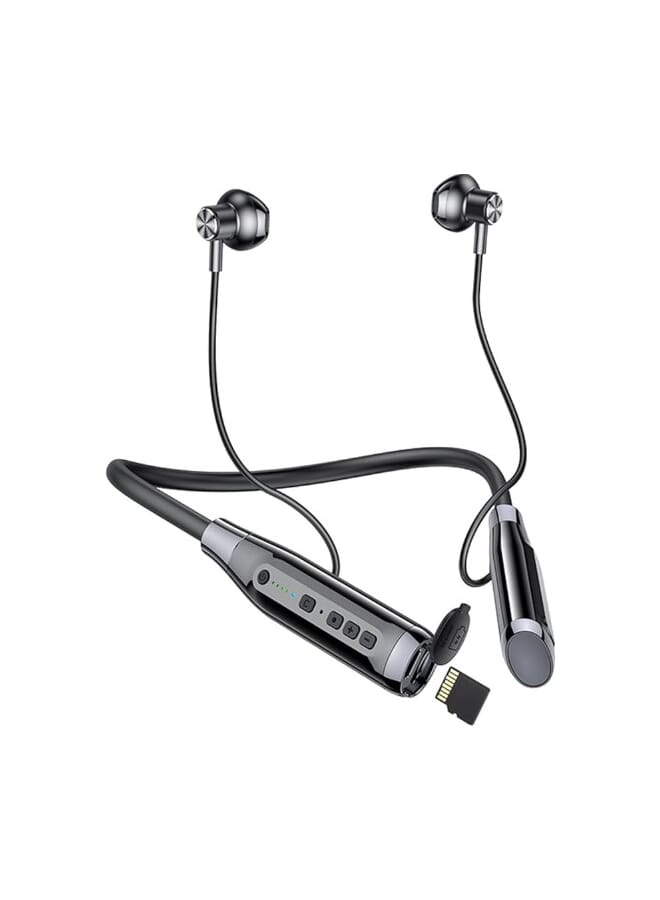 Haino Teko Haino Teko HN120 Bluetooth Neckband 120 Hours Music With High Bass Sound Quality Super Clear Mic and TF Card Support Black - Image 1