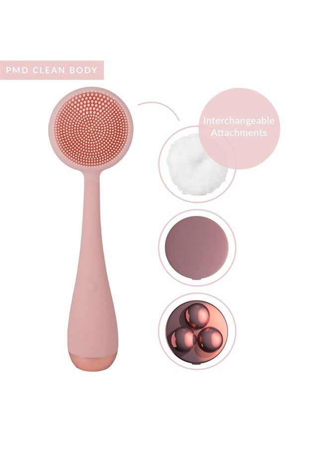PMD Beauty PMD Clean Body - Smart Body Cleansing Device with Silicone Brush & Three Interchangeable Attachments - Waterproof - SonicGlow Vibration - Cleanse, Exfoliate, & Massage Body  - Image 2