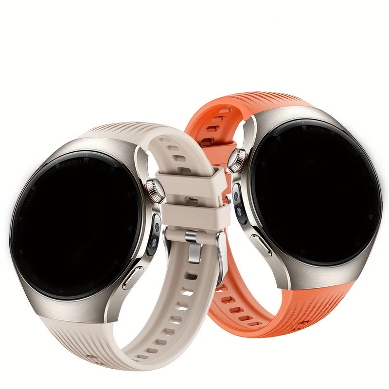 Soft Silicone Buckle Strap For Huawei Watch 5 42mm Orange Washable Sports Band For Men And Women - Image 3