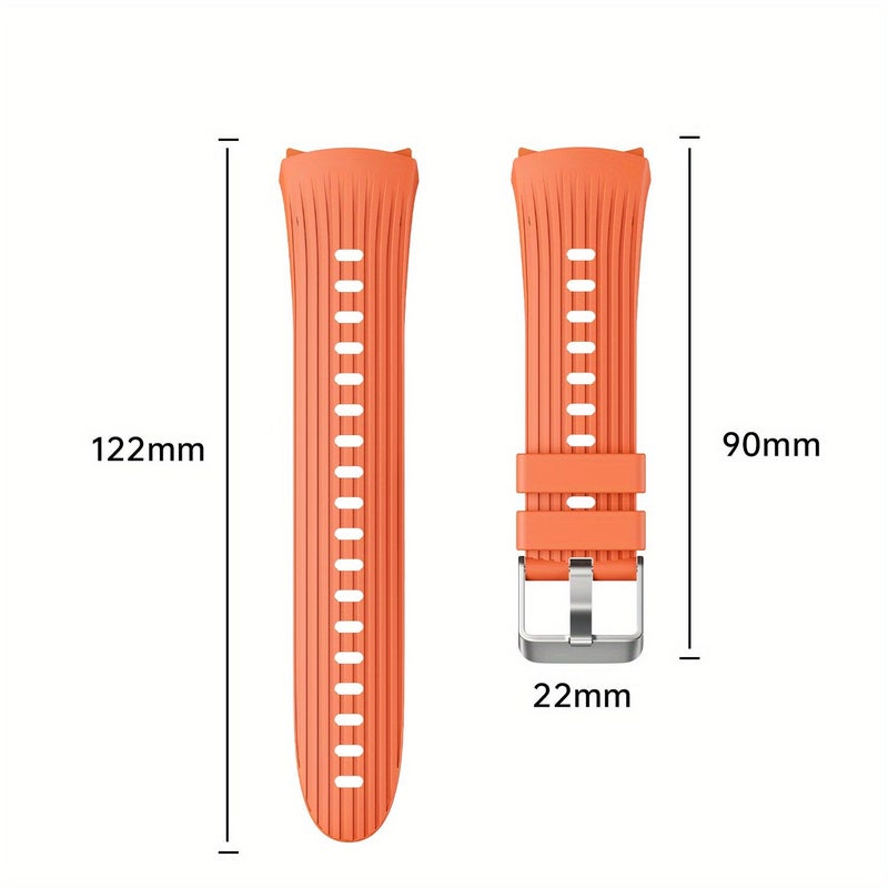 Soft Silicone Buckle Strap For Huawei Watch 5 42mm Orange Washable Sports Band For Men And Women - Image 2