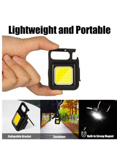 Rechargeable Flashlights, 4 Modes Mini Flashlight Keychain with Folding Bracket Bottle Opener and Magnetic Base for Emergency and Outdoor Use 300 milliampere